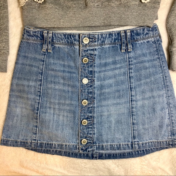 Hollister Dresses & Skirts - Hollister button front jean mini skirt 1 / 25